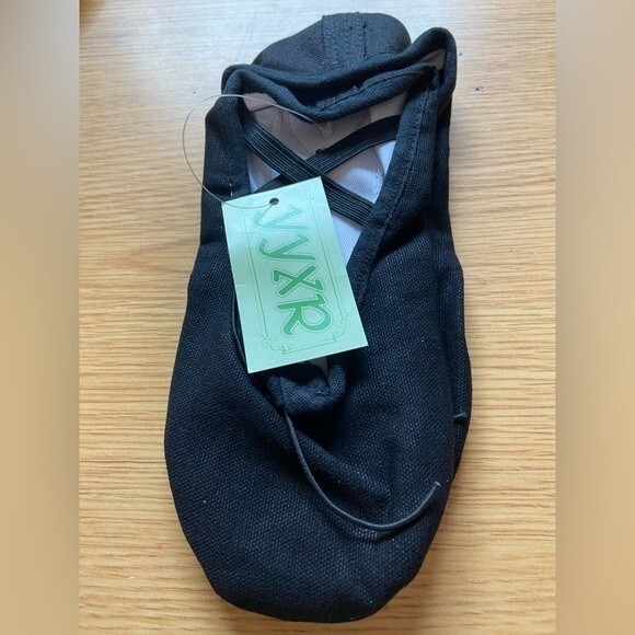 Ballet dance split sole slippers black canvas upper 38 6M - Picture 3 of 4